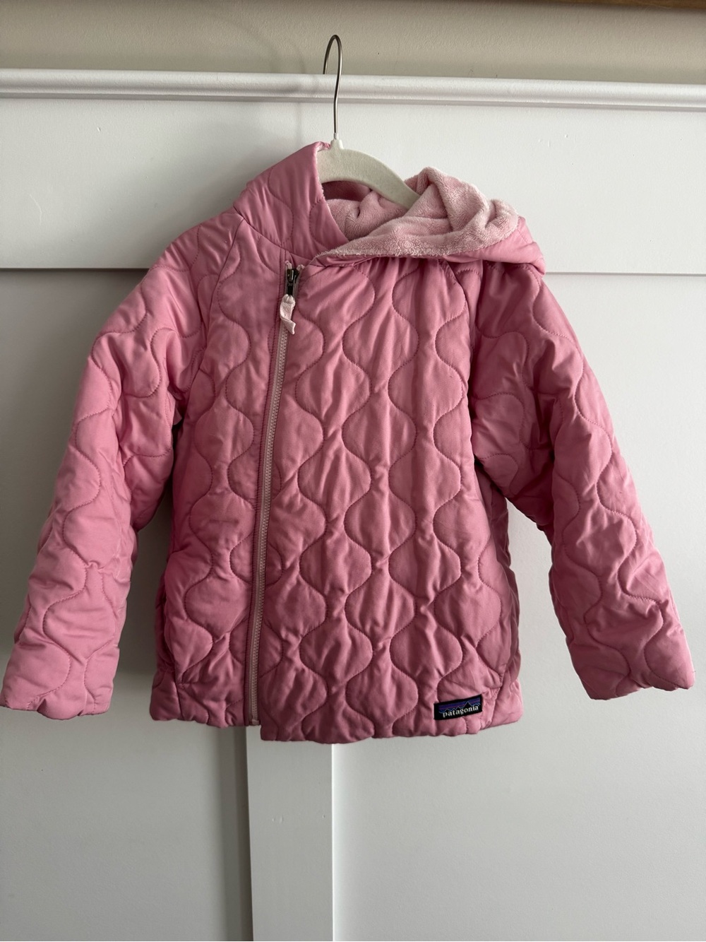 Patagonia Pink Quilted Hooded Puffer Jacket - Girls